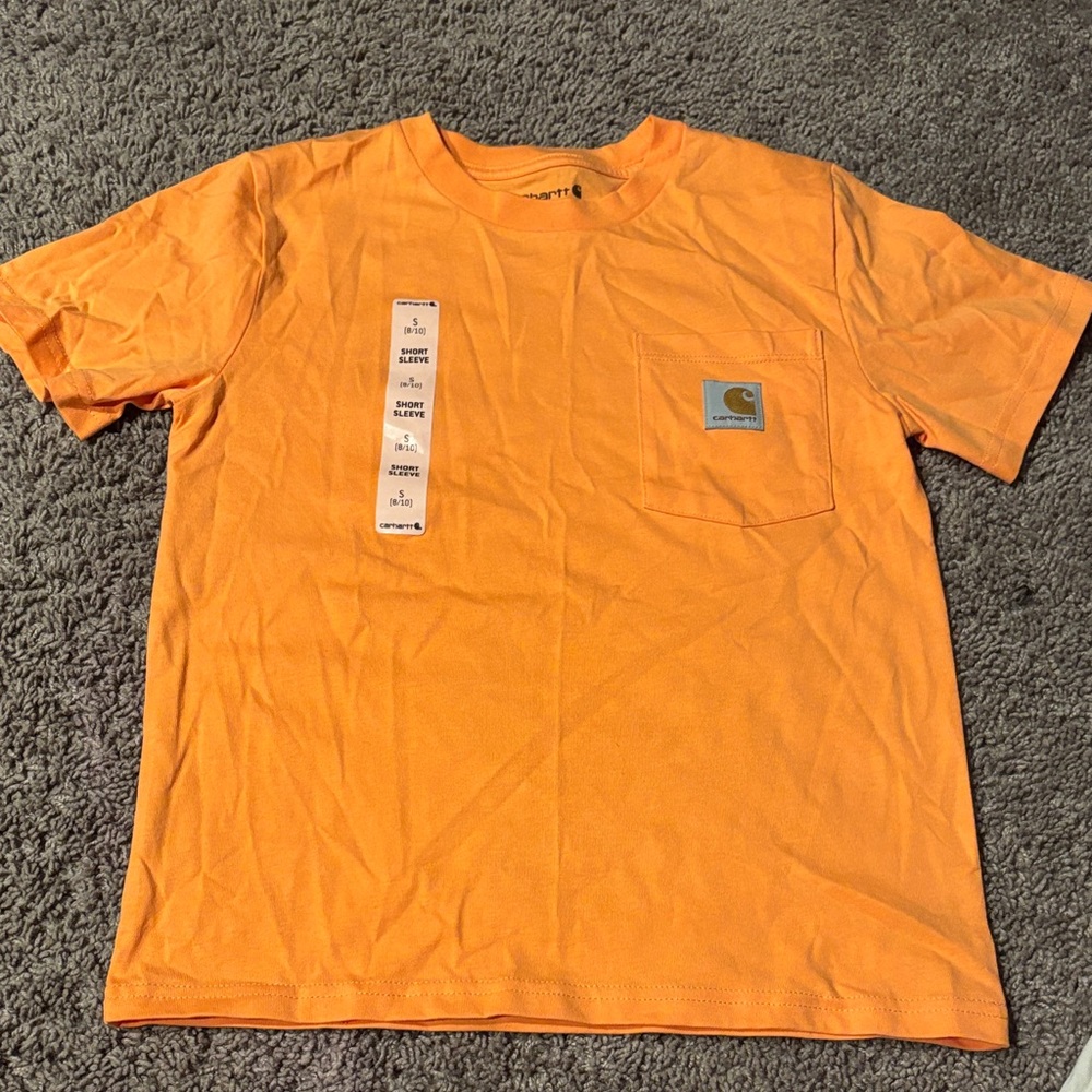 Carhartt Short-Sleeve Pocket Tee in Bright Orange